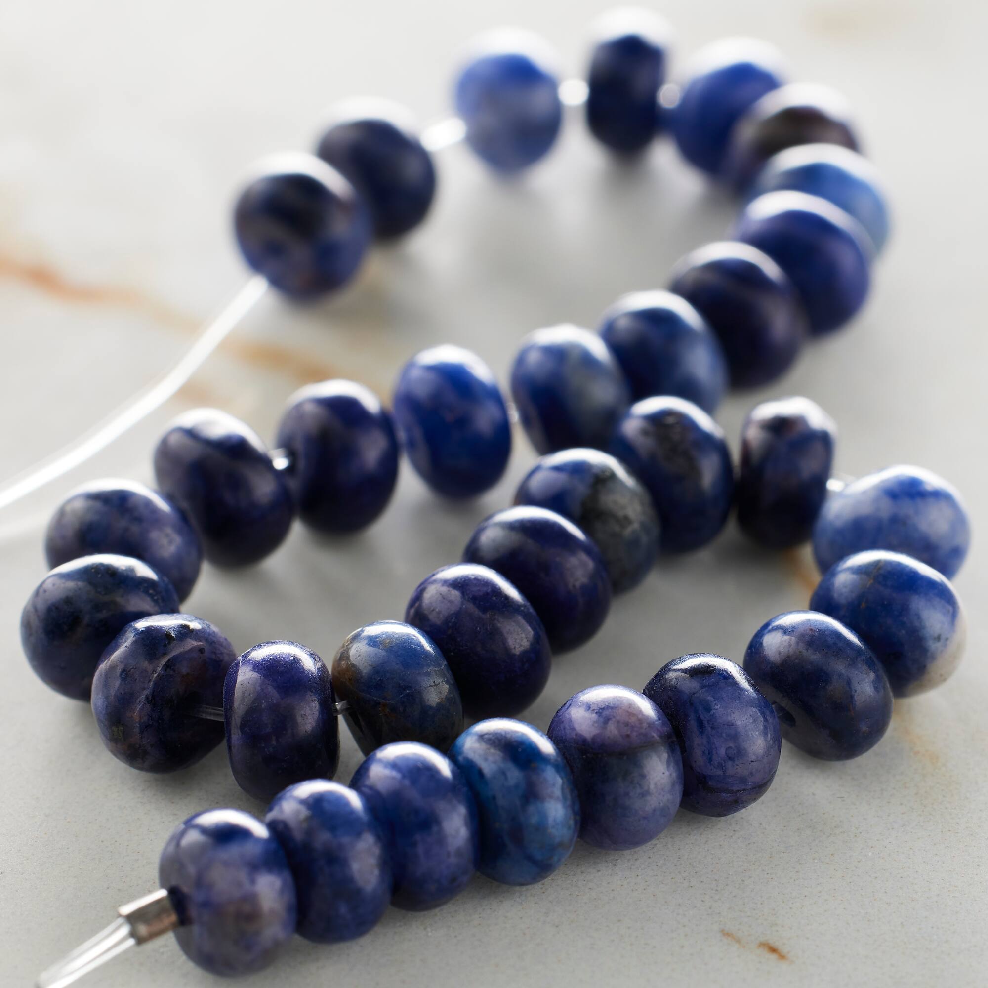 Blue Sodalite Rondelle Beads, 6mm by Bead Landing™